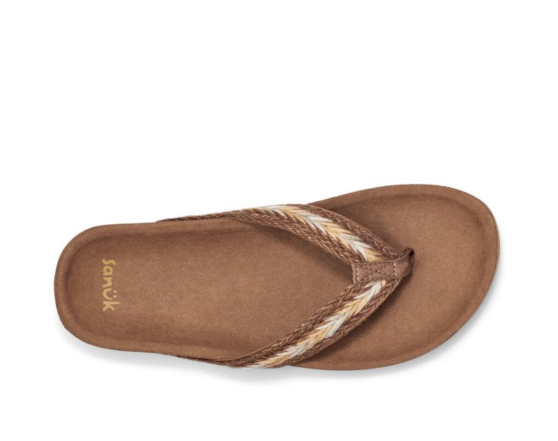 Sanuk She Loungy Hemp Women's Sandals Beige | Canada 140EBC